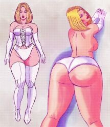 ass ass_focus blonde_female blonde_hair blue_eyes breasts bubble_butt curvy curvy_figure dat_ass emma_frost female female_only hellfire_club large_breasts marvel marvel_comics masochistmaverick sideboob topless topless_female white_queen x-men x-men_97