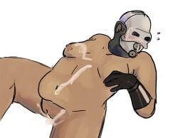 1_girl after_sex civil_protection combine combinefucker69 cum_in_pussy cum_on_body cum_on_mask female female_only functionally_nude functionally_nude_female gloves half-life half-life_2 mask masked masked_female metrocop metropolice