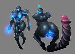 1boy 1boy1girl 1girls after_sex alien alien_girl alien_humanoid areolae armored_dark_samus ass big_ass big_breasts big_butt breasts character_off_screen dark_samus female female_focus female_only gape gaping gaping_anus heart large_penis looking_at_partner looking_back metroid pussy ridley ridley_(metroid) tagme voideyedpanda