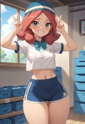 ai_generated inazuma_eleven inazuma_eleven_(series) schoolgirl small_breasts teenager thick_thighs young zaizen_touko