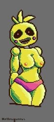 breasts eyes five_nights_at_freddy's hellenqueenx pixel_(artwork) pixel_art red_eyes thighs toy_chica_(fnaf)