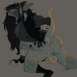 absurd_res alternative_fashion anal anthro anus balls bat bracelet chimera collar demon demonic_bat genitals goth guitarist hi_res jewelry kneeling leviathan_reed male mammal multiple_piercings piercing saggy_balls smile smirk solo spiked_bracelet spiked_collar spikes stagnantsins stretched_anus tongue tongue_out