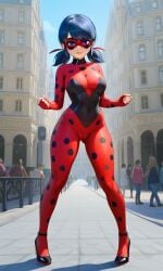 ai_generated blue_eyes blue_hair cameltoe chloenette69 corset disney disney_channel domino_mask fingerless_gloves ladybug_(character) large_ass large_breasts looking_at_viewer marinette_cheng marinette_dupain-cheng miraculous:_tales_of_ladybug_and_cat_noir miraculous_ladybug stiletto_heels thick_thighs twintails