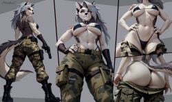 ai_generated anthro helluva_boss loona_(helluva_boss) military_uniform wolf