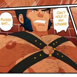 cresxart cyclops_(x-men) gay gay_sex hairy_chest harness male male/male male_only wolverine_(x-men) x-men