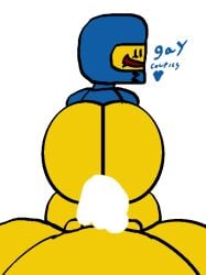 ass astronauts bad_cop/good_cop benny_(the_lego_movie) big_head bottomless cum_in_ass gay gay_couple lego open_mouth repost smile the_lego_movie toony