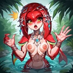 1girls ai_generated civitai female_zora fish_girl mipha monster_girl the_legend_of_zelda the_legend_of_zelda:_breath_of_the_wild zora