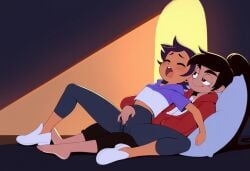 ai_generated assisted_masturbation cameltoe fingering fingering_through_clothes luz_noceda marco_diaz masturbating masturbation moaning pussy_juice sitting_on_lap sitting_on_person star_vs_the_forces_of_evil the_owl_house