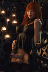 1futa 3d 3d_(artwork) 3d_model 3d_render 3dcg 3dx asian asian_futanari babydoll balls black_nail_polish black_nails choker cock_ring futa_only futanari ginger lace_trim looking_at_viewer mamiko_(skykliker) nail_polish negligee nipple_bulge red_hair red_hair skykliker smiling smiling_at_viewer solo solo_focus solo_futa stockings testicles veiny_penis