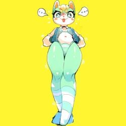 1:1 1girls 2024 2024s absurd_res absurdres animal_crossing anthro belly_button blonde blonde_female blonde_hair blonde_hair_female blue_eyes blush bottomwear bra breasts clothed clothing digital_media_(artwork) ellipsis female female_focus female_only footwear fur furry furry_female genderswap_(mtf) green_body green_fur hair_ornament hand_in_pocket hi_res huhujujuy jacket lagomorph legwear leporid letterman_jacket looking_at_viewer looking_down low-angle_view mammal medium_hair mtf_crossgender navel nintendo open_clothing open_jacket open_topwear panties pattern_clothing pattern_topwear rabbit rule63 rule_63 sasha_(animal_crossing) simple_background socks solo speech_bubble striped_panties stripes tongue tongue_out yellow_background