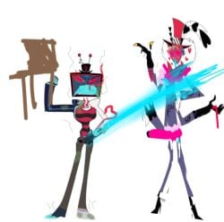 hazbin_hotel tagme valentino_(hazbin_hotel) vox_(hazbin_hotel)