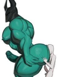 2boys anilingus anilingus_from_male apzapuru ass ass_bigger_than_head bara bara_tits bigger_male breasts cock erect_penis erection faceless faceless_character faceless_male gay green_body green_skin helmet helmet_only larger_male league_of_legends looking_back male male/male male_only mordekaiser muscles muscular muscular_male penis rimming size_difference smaller_male