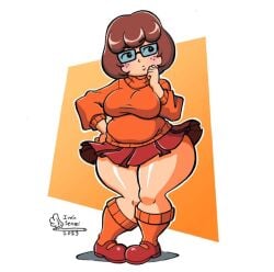 cute fat_ass freckles_on_face fupa ivan_sensei nerdy_female scooby-doo_(series) shortstack skirt thunder_thighs velma_dinkley