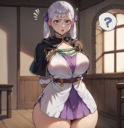 1girls ai_generated big_breasts black_clover breasts curvy hi_res hourglass_figure huge_breasts large_breasts looking_at_viewer noelle_silva purple_eyes silver_hair smogai thick thick_thighs thighs twintails voluptuous