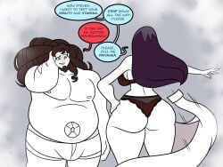 age_difference aged_up ass back_view backsack black_and_white bra bulge bulge_through_clothing cartoon_network chest chillguydraws dialogue english english_dialogue english_text female frostbiteboi male male_chest milf nipples pants priyanka_maheswaran sketch speech_bubble steven_quartz_universe steven_universe stomach text thicc-verse underwear