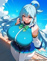 1girls aged_up ai_generated aqua_(konosuba) big_ass big_breasts dusty_ai female huge_ass huge_breasts kono_subarashii_sekai_ni_shukufuku_wo! light-skinned_female smile smiling smiling_at_viewer thick_thighs