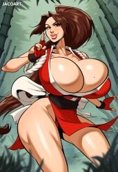 1female 1girls fatal_fury female female_only jacogram mai_shiranui solo solo_female tagme twitter_link