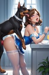 ahe_gao ai_generated bent_over big_ass breasts brown_hair bubble_butt doggy_style drooling fucked_from_behind lingerie orgasm princess round_ass saliva saliva_string sex_slave slim_waist stockings thick_thighs thighhighs thighs wedding_lingerie zoophilia