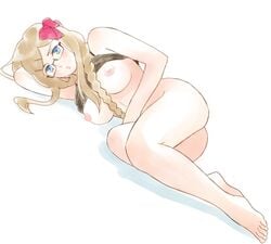 1girls axis_powers_hetalia glasses laying_down monaco_(hetalia) partially_clothed solo