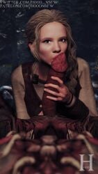 blowjob ciri ciri_(netflix) dick monster monster_cock sfm_hood the_witcher_(netflix) the_witcher_(series)