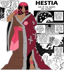 clothed clothing dark-skinned_male dark_skin dreadlocks dreads genderswap god greek_mythology hestia_(greek_mythology) long_hair_male male solo_male two_tone_hair wanderjegson