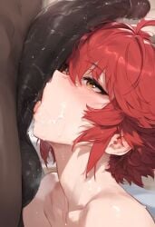 ai_generated axiah blowjob blowjob_face blush hinoka_(fire_emblem) licking licking_penis naked_female nude_female penis_on_tongue