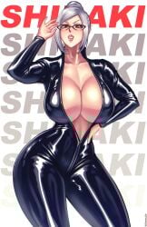 1girls 2024 alluring big_breasts bodysuit breasts bursting_breasts curvaceous curvaceous_body curvaceous_female curvaceous_figure curvaceous_hips curvy curvy_body curvy_female curvy_figure curvy_hips enticing female glasses gloves hand_on_own_waist hips hourglass_figure huge_breasts large_breasts latex latex_bodysuit latex_clothing latex_suit long_gloves looking_at_viewer massive_breasts noriakis_art open_bodysuit open_clothes prison_school red_eyes red_lipstick seducing seductive seductive_look shiny shiny_breasts shiny_clothes shiny_skin shiraki_meiko showing_breasts showing_off_breasts skin_tight teasing teasing_viewer temptation tempting tempting_viewer thick thick_breasts thick_hips thick_lips thick_thighs tight_clothes tight_clothing unzipped unzipped_bodysuit voluptuous voluptuous_female waist white_hair wide_hips zipper zipper_down zipper_pull_tab