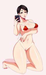 1girls big_breasts bikini breasts brown_hair female nude pussy rainbow_six rainbow_six_siege selfie short_hair tagme thick_thighs tom_clancy ying_(rainbow_six)