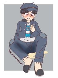 embarrassed humiliation male male_only maruko_gaku omorashi pathetic_male peeing peeing sh1mm3rspew the_hundred_line_-last_defense_academy-