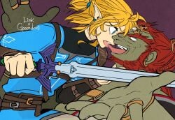 breath_of_the_wild ganondorf ganondorf_(tears_of_the_kingdom) gay jjomal117 link link_(breath_of_the_wild) link_(tears_of_the_kingdom) male male/male male_only tears_of_the_kingdom the_legend_of_zelda the_legend_of_zelda:_breath_of_the_wild the_legend_of_zelda:_tears_of_the_kingdom