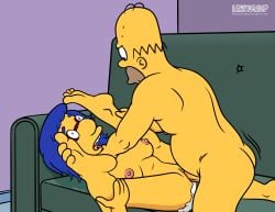 1boy 1girls 20th_century_fox 20th_century_studios artist_name bald bald_male blue_hair breasts closed_eyes couch cum cum_in_pussy dilf duo ejaculation feet feet_up female genitals glasses hand_on_neck homer_simpson human human_on_human indoors legs_up lockandlewd looking_at_another luann_van_houten lying_on_back male male/female mammal mature mature_female mature_male nipples nude nude_female nude_male open_mouth penis penis_in_pussy pussy sex straight straight_sex the_simpsons tongue yellow_skin