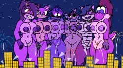 anthro asymmetrical_breast_frottage ava_nightcap big_breasts breast_squish breasts breasts_frottage canid canine eeveelution electronic_arts felid feline female fireworks generation_1_pokemon genitals group hi_res holidays koopa macro mammal mario_bros new_year nightcap_(pvz) nintendo nipples plants_vs._zombies plants_vs._zombies_heroes pokemon pokemon_(species) popcap_games pussy scalie squish vaporeon vulva yoshi
