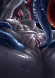 1boy 1girls abs medicham muscular_female pokemon raped toxicroak yultzr