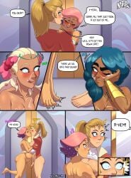1futa 3girls abs adora blonde_hair blue_hair breasts brown_skin cock comic comic_page cum cum_on_face dark_skin dark_skinned_female dialogue feet female futanari glimmer_(she-ra) intersex kissing large_breasts light-skinned_female light-skinned_futa light_skin medium_breasts mermista muscular muscular_futa nsfani penis perfuma pink_hair pregnant pregnant_female she-ra_and_the_princesses_of_power text text_box thick_eyebrows thought_bubble trans_woman transfem