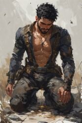 ai_generated embarrassed fallout_4 fetish forced gay humiliation humiliation_fetish male male_only peeing piss_himself_forced piss_soaked piss_soaked_clothes sole_survivor_(male)