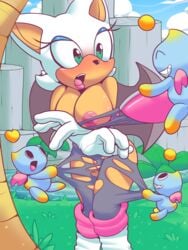 2d breasts chao_(sonic) mobian mobian_(species) mobian_bat nipples pussy rexin rouge_the_bat sega sonic_(series) sonic_adventure_2 sonic_the_hedgehog_(series) stripped torn_clothes