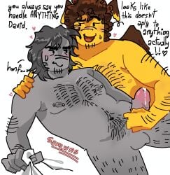 big_penis builderman builderman_(forsaken) cock hairy_male handjob male penis piercing_nipples shedletsky shedletsky_(forsaken)