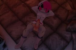 3d blush femboy penis pink_hair round_glasses shy_gal shygal_(cryptiacurves) tagme top_down vrchat white_clothing