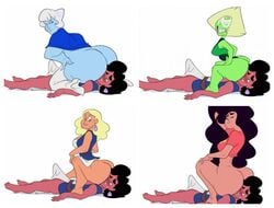 4girls ass big_ass blush cartoon_network dat_ass erection facesitting fat_ass female fusion gem_(species) gem_fusion holly_blue_agate huge_ass jay-ten_(steven_universe) loincloth male peridot_(steven_universe) plump_ass slb smothering steven_universe stevonnie straight teasing wy-six_(steven_universe) zoomans