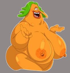 1girls bbw belly big_breasts breasts cartoon_network chowder chowder_(series) endive enormous_breasts fat fat_belly fat_female female female_only gigantic_breasts green_hair grey_background hair huge_breasts humanoid humanoid_female jodero large_breasts lips long_nose looking_at_viewer male mammal mammal_humanoid massive_breasts mature mature_female nipples nude nude_female obese obese_female open_mouth orange_body overweight overweight_male red_lips solo solo_female solo_focus teeth tongue upper_body
