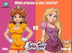 2girls big_ass big_breasts big_thighs breasts bust busty chest crossover curvaceous curvy curvy_figure digital_media_(artwork) disney ero-card_showdown ero-card_showdown,_mushroom_edition ero-card_showdown,_royal_temptation female hips hourglass_figure huge_ass huge_breasts huge_thighs large_ass large_breasts large_thighs legs light-skinned_female light_skin mario_(series) mature mature_female melongun melongun!_games nintendo princess princess_daisy rapunzel rapunzel_(tangled) royalty slim_waist super_mario_bros. tangled thick thick_hips thick_legs thick_thighs thighs voluptuous waist wide_hips