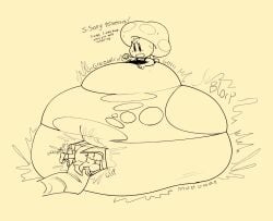 gulpgoon hose hose_in_navel hose_inflation hyper mario_(series) navel_vore octogoon octoguy45 onomatopoeia princess_daisy princess_peach sequence text toadette vore weight_gain