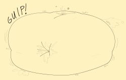 female gulpgoon hyper mario_(series) octogoon octoguy45 onomatopoeia self_vore sequence sinking_into_flesh text toadette vore weight_gain