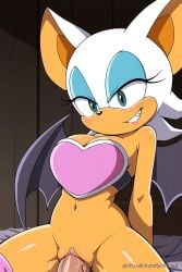 1boy 1boy1girl ai_assisted ai_generated anthro_penetrated bat camarøzl1 female female_anthro male_human/female_anthro mostly_nude_female naked_male penis penis_in_pussy pinku.ai rouge_the_bat sega sex sonic_the_hedgehog_(series) vaginal_penetration vaginal_sex wings