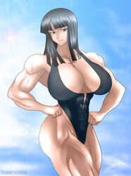 bikini breasts cleavage elee0228 female female_only huge_breasts muscle muscular_female nico_robin one_piece pre-timeskip swimsuit zetarok