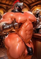 bara bara_tiddies big_ass gay knight moobs solo solo_male thong