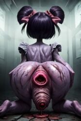 ai_generated back_view filthy muffet prolapse ruined_anus