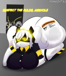 huge_ass huge_breasts j_(murder_drones) lying_down murder_drones smooyt