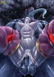 1boy 1girls abs medicham muscular_female pokemon raped toxicroak yultzr