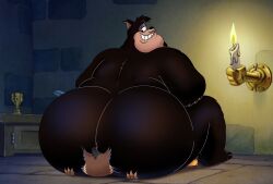 absurd_res anal anthro avian bird candle candlelight caper_oleum disney duo facesitting facial_hair goatee goof_troop great_horned_owl hi_res horned_owl light male male/male moustache oral owl peter_pete_sr. rimming rimming_male sex sitting_on_another smallfryspy smile stone_floor stone_wall true_owl wall_(structure)